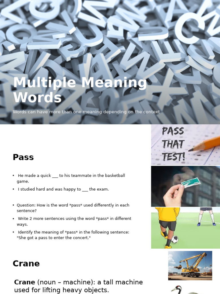 Multiple Meaning Words | PDF