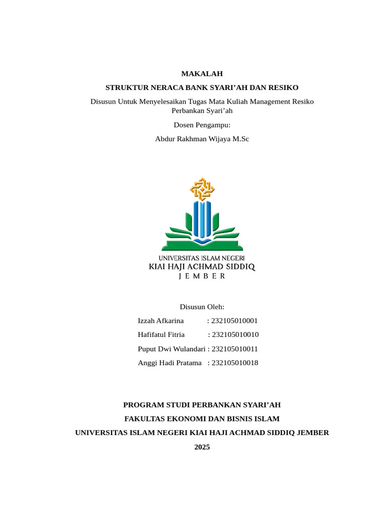 Struktur Neraca dan Risiko Bank Syariah | PDF