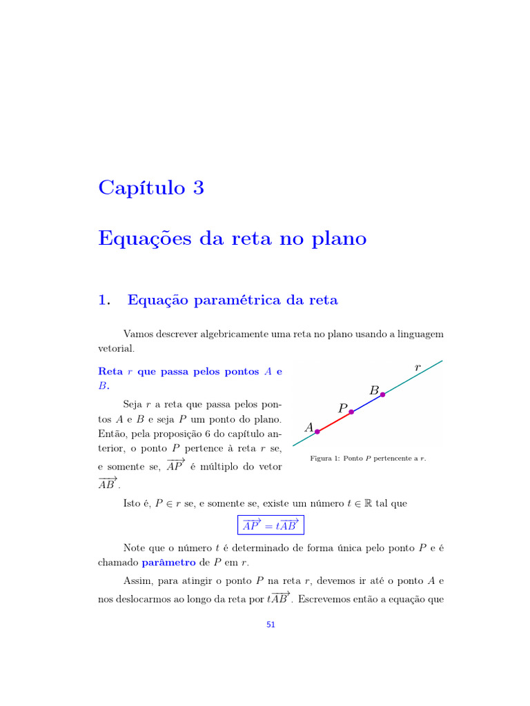 Equações da Reta no Plano: Paramétricas e Cartesianas | PDF | Linha ...
