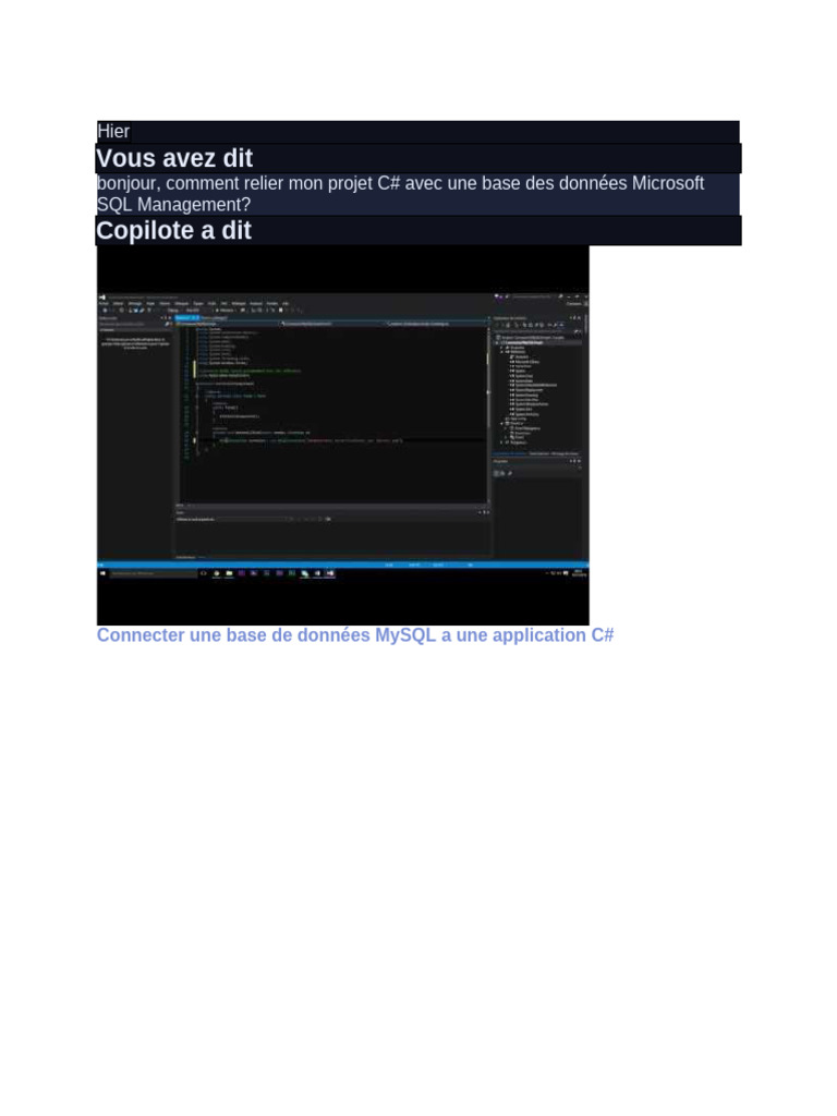 Connexion C# à SQL Server : Guide étape par étape | PDF | Microsoft SQL ...