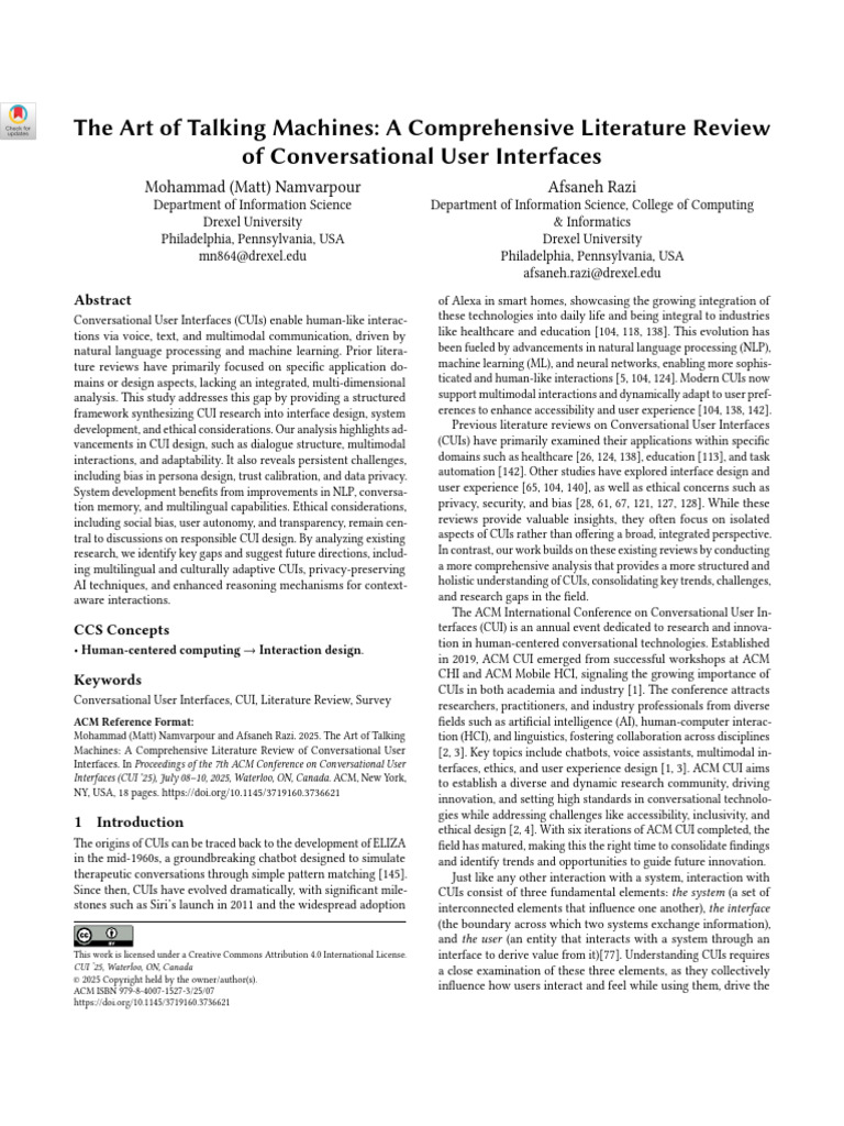 The Art of Talking Machines: A Comprehensive Literature Review of ...