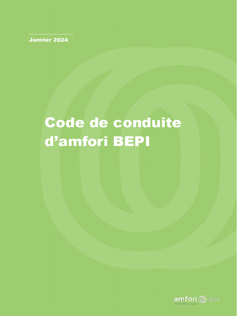 Code de conduite amfori BEPI 2024 | PDF | Environnement naturel ...