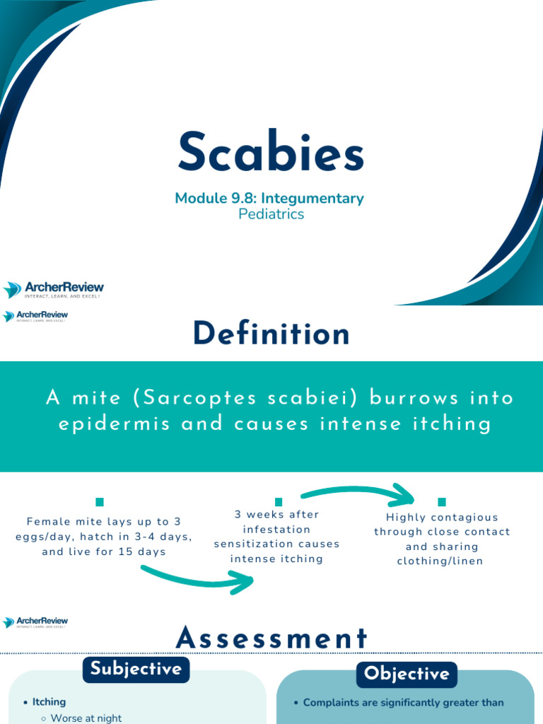 Scabies: Module 9.8: Integumentary | PDF