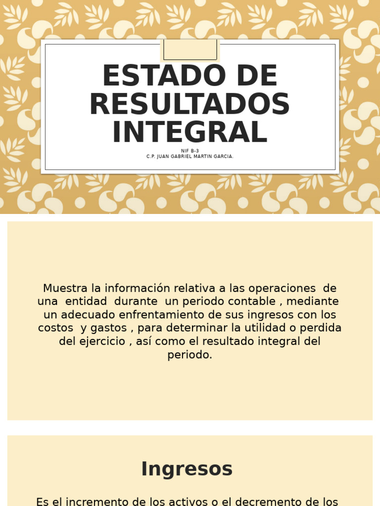 Estado de Resultados Integral | PDF | Estado de resultados | Contabilidad