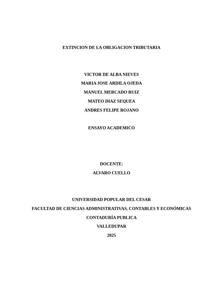 Extinción de la Obligación Tributaria | PDF | Estatuto de limitaciones ...