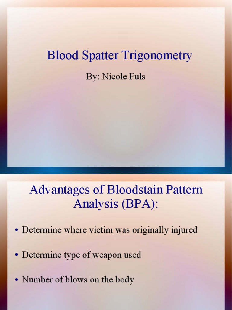 Blood Spatter Trigonometry Explained | PDF