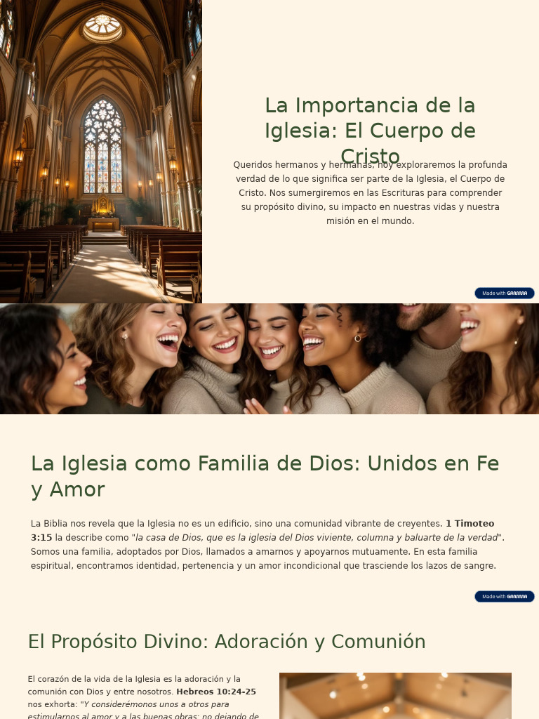 La Iglesia: Cuerpo de Cristo y Comunidad | PDF | Iglesia cristiana ...