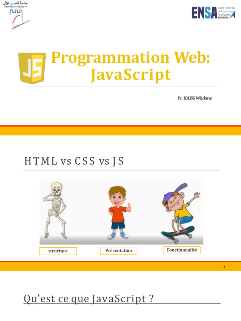 Introduction à JavaScript en Web Development | PDF | JavaScript ...