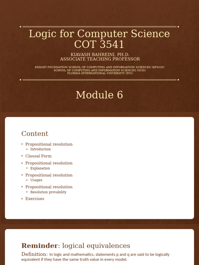 Propositional Resolution in Logic | PDF | Formalism (Deductive) | Logic