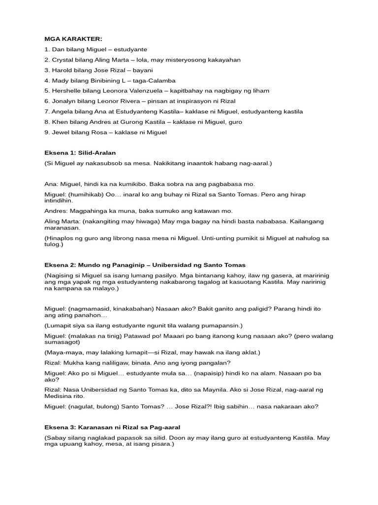 Rizal Script | PDF