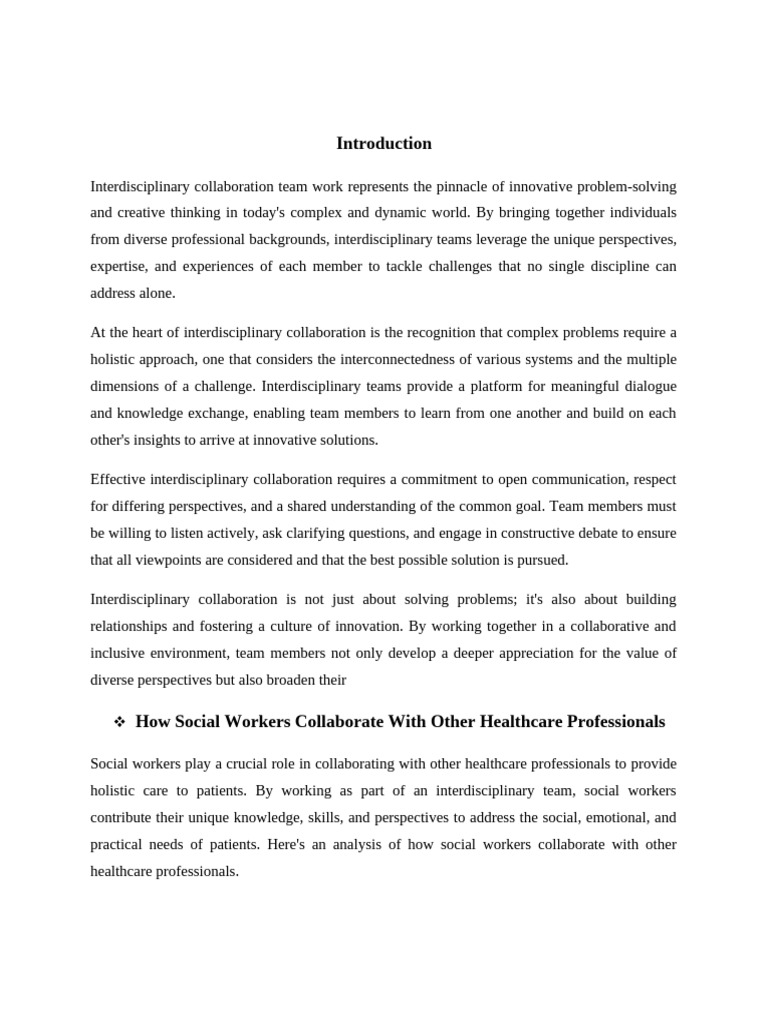 Interdisciplinary | PDF | Interdisciplinarity | Social Work