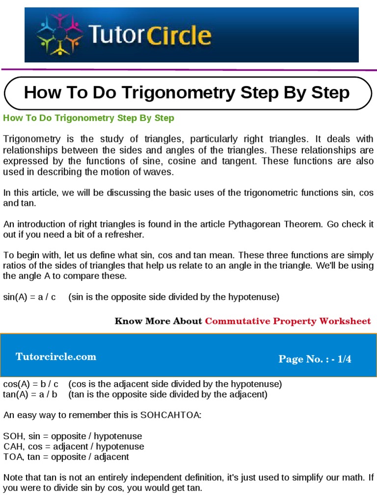 How To Do Trigonometry Step by Step | PDF | Trigonometric Functions ...