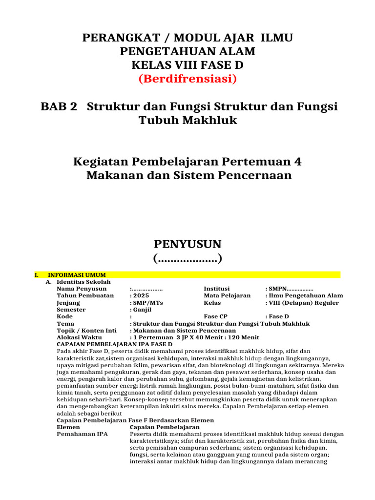 Modul Ajar Pertemuan Ke 4 | PDF