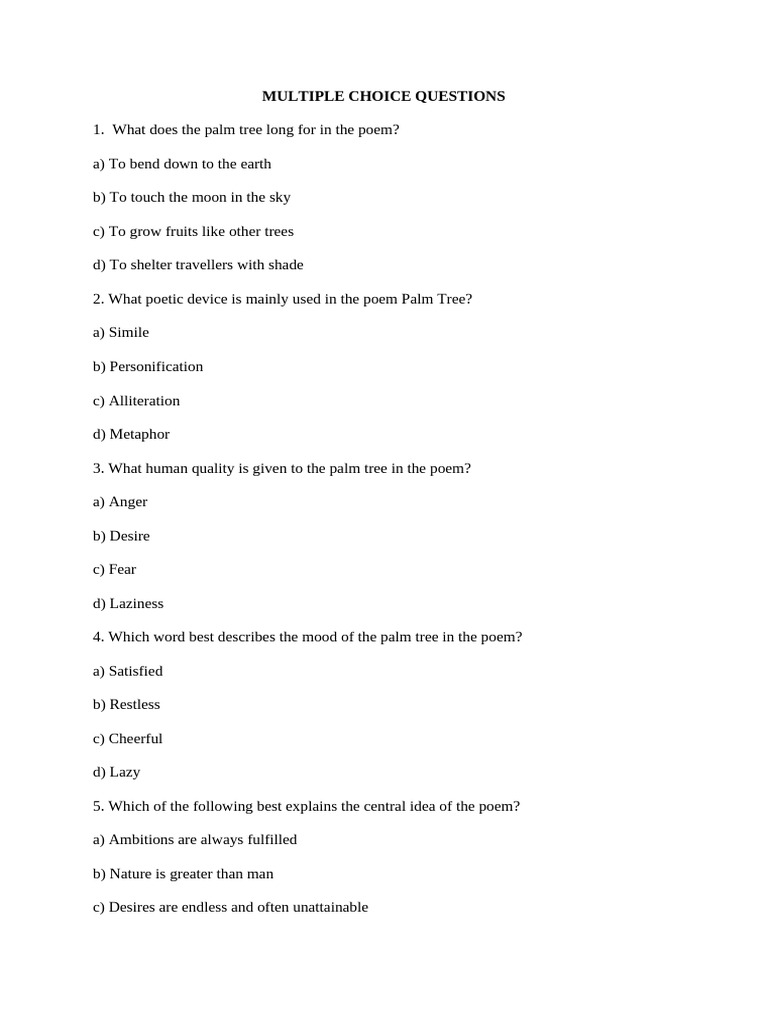 Multiple Choice Questions | PDF