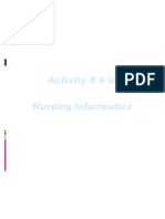 Activity # 4 in Nursing Informatics: Click To Edit Master Subtitle Style