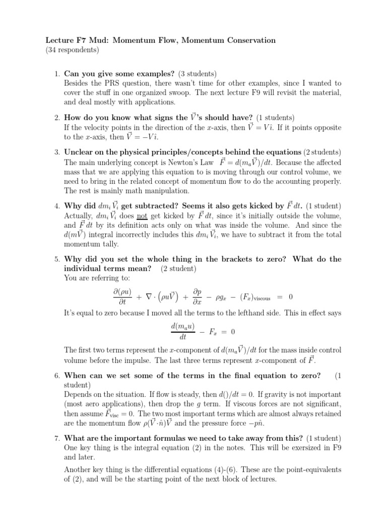 Momentum Flow and Conservation in Fluid Dynamics | PDF | Momentum | Force