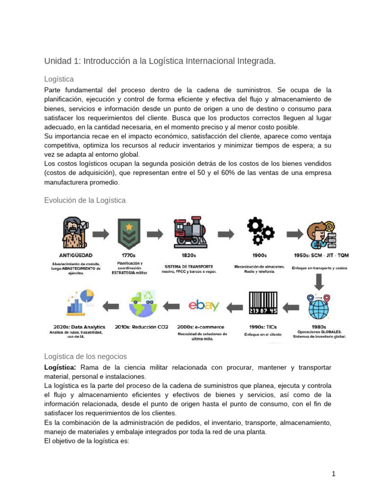 Introducción a la Logística Internacional | PDF | Logística | Gestión ...