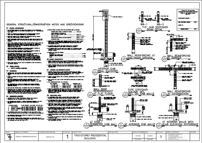 Two-Storey Residential Building Plans | PDF | Real Estate | Buildings ...