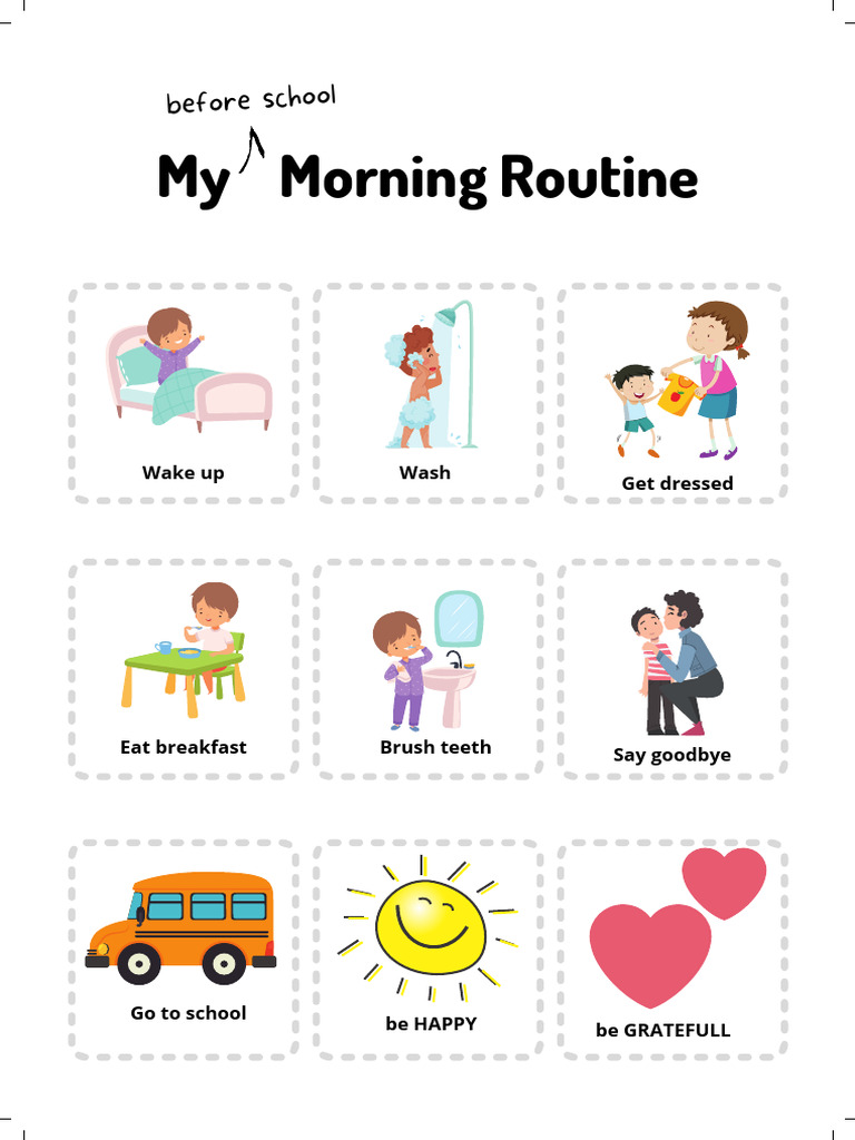 Morning Routine Worksheet Guide | PDF