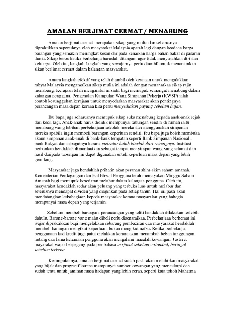 Amalan Menabung Pdf