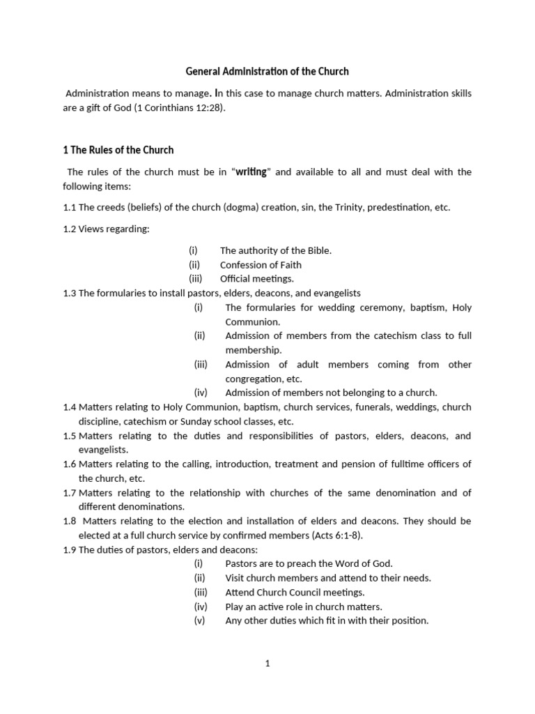 Church Administration Guidelines and Rules | PDF | Cheque | Bookkeeping