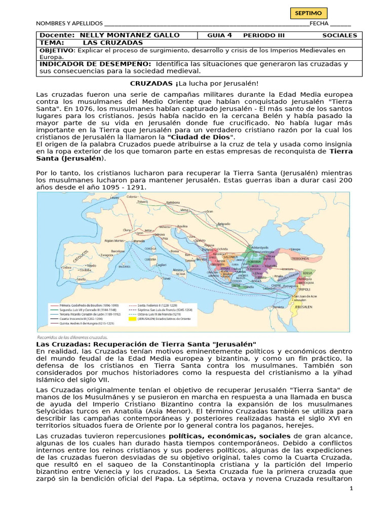 Guia 4 Las Cruzadas | PDF | Cruzadas | imperio Bizantino