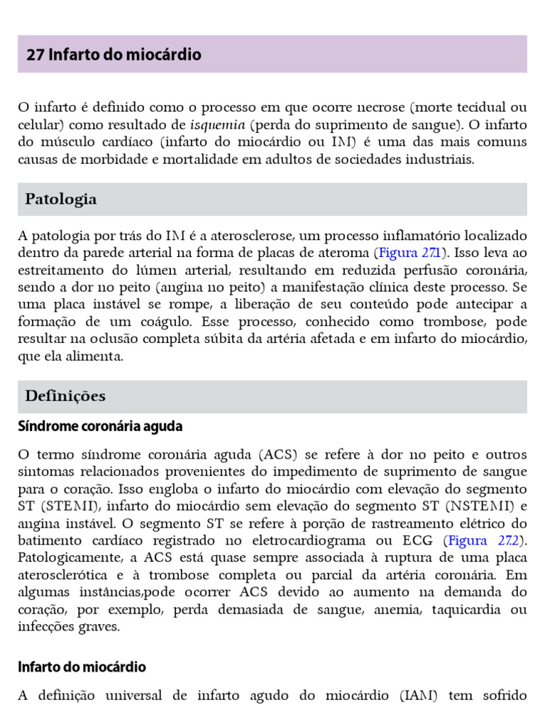 Infarto do Miocárdio: Diagnóstico e Patologia | PDF | Infarto do ...