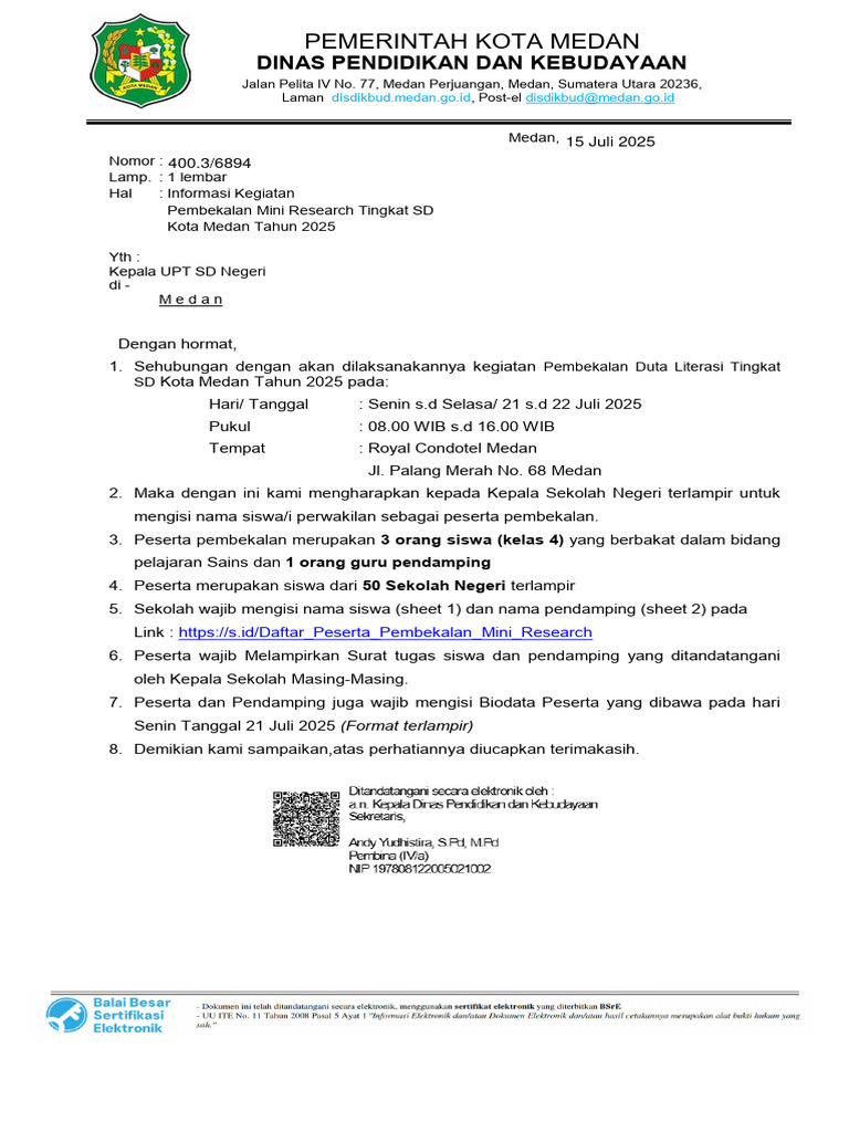 Edaran Pembekalan Mini Research 1 | PDF