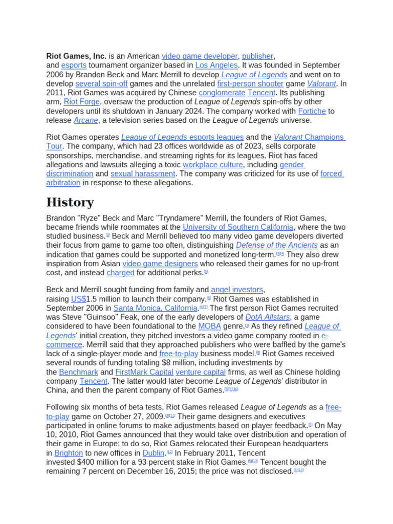 Overview of Riot Games' History and Impact | PDF | Video Games | Gaming