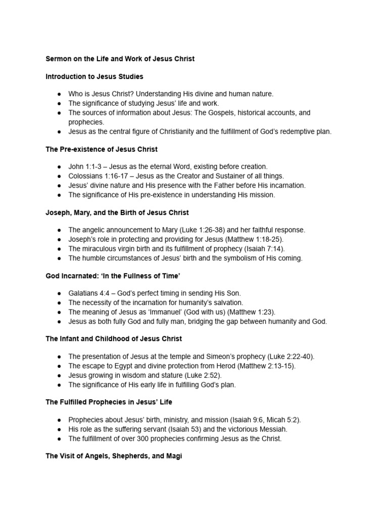 The Life and Work of Jesus Christ | PDF | Jesus | Gospel Of Matthew