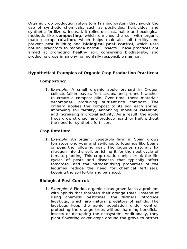 Organic Crop Production Practices Explained | PDF | Organic Farming ...