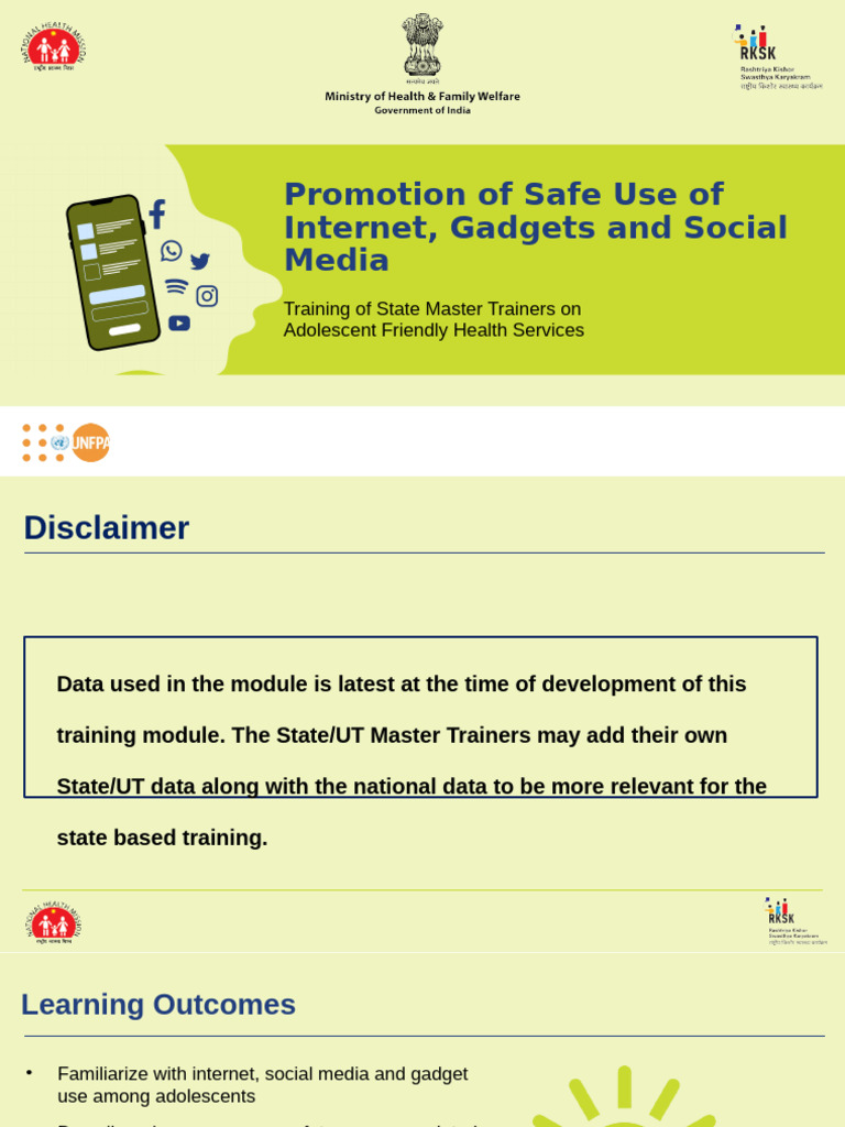 Promotion of Safe Use of Internet, Social Media and Gadgets | PDF ...