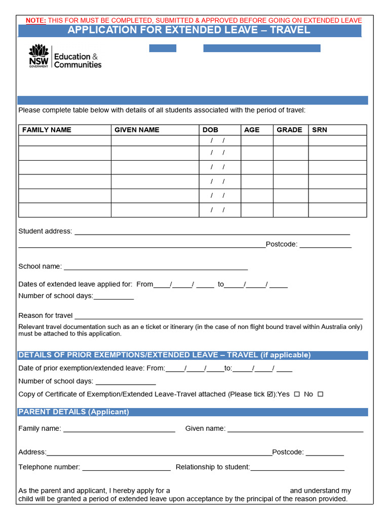 Extended Leave Application for Travel | PDF | Justice | Crime & Violence
