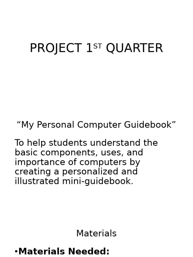 Create Your Personal Computer Guidebook | PDF