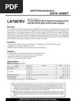 LA7567EV - TV and VCR VIF-SIF if Signal-Processing Circuit With PAL-NTSC Multi-Format Audio Support - Sanyo Semicon Device