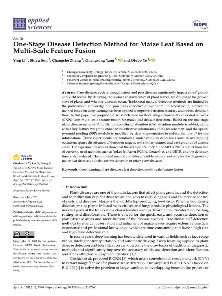Maize Leaf Disease Detection Method | PDF