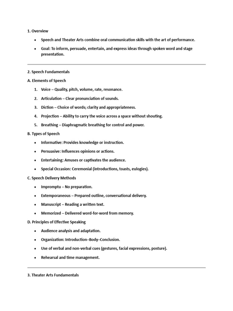 Speech and Theater Arts Essentials | PDF | Theatre | Acting