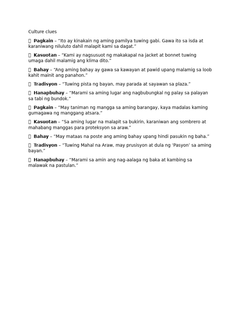 Culture Clues AP | PDF