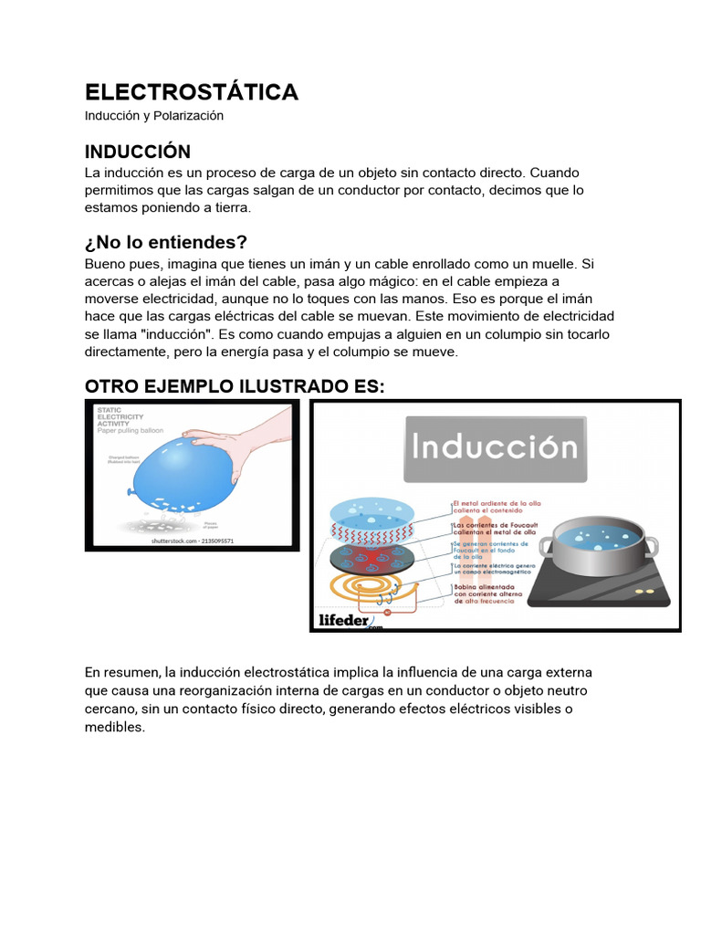 Electrostática Induccion | PDF