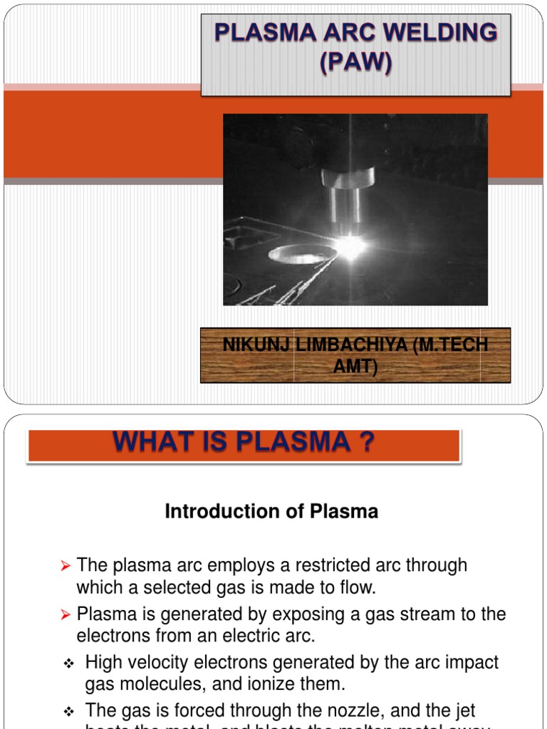 Plasma Arc Machining (PAM) PDF Electric Arc Welding
