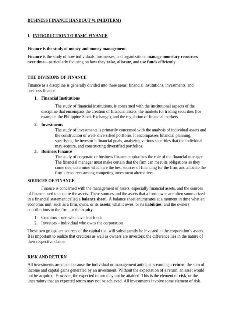 Business Finance Basics and Taxation Guide | PDF | Investing | Partnership