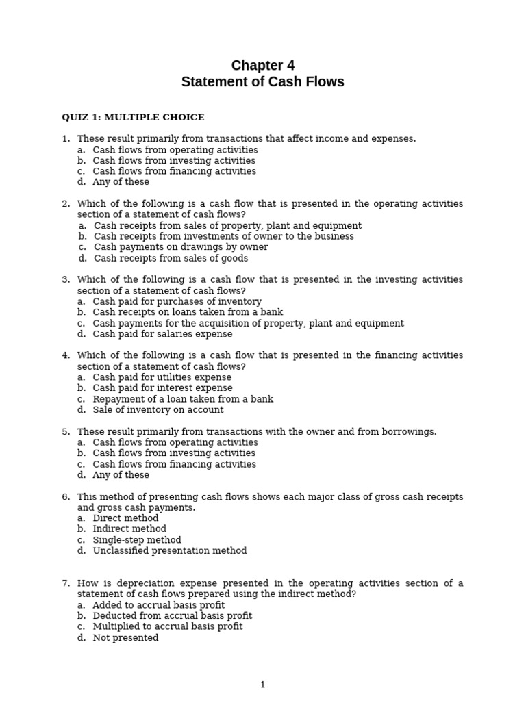 Chapter 4 - Statement of Cash Flows | PDF | Cash Flow Statement | Expense