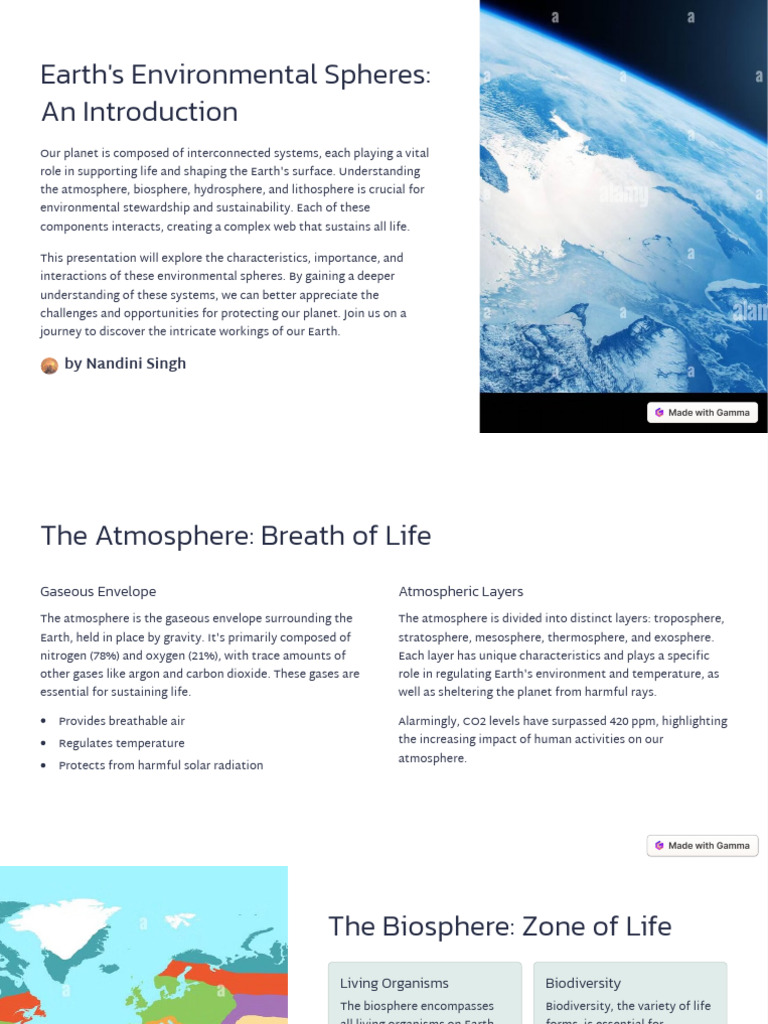 Earth's Environmental Spheres Explained | PDF | Atmosphere | Earth