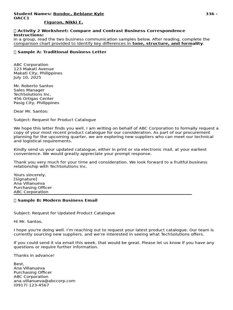 Compare Business Letter vs. Email | PDF
