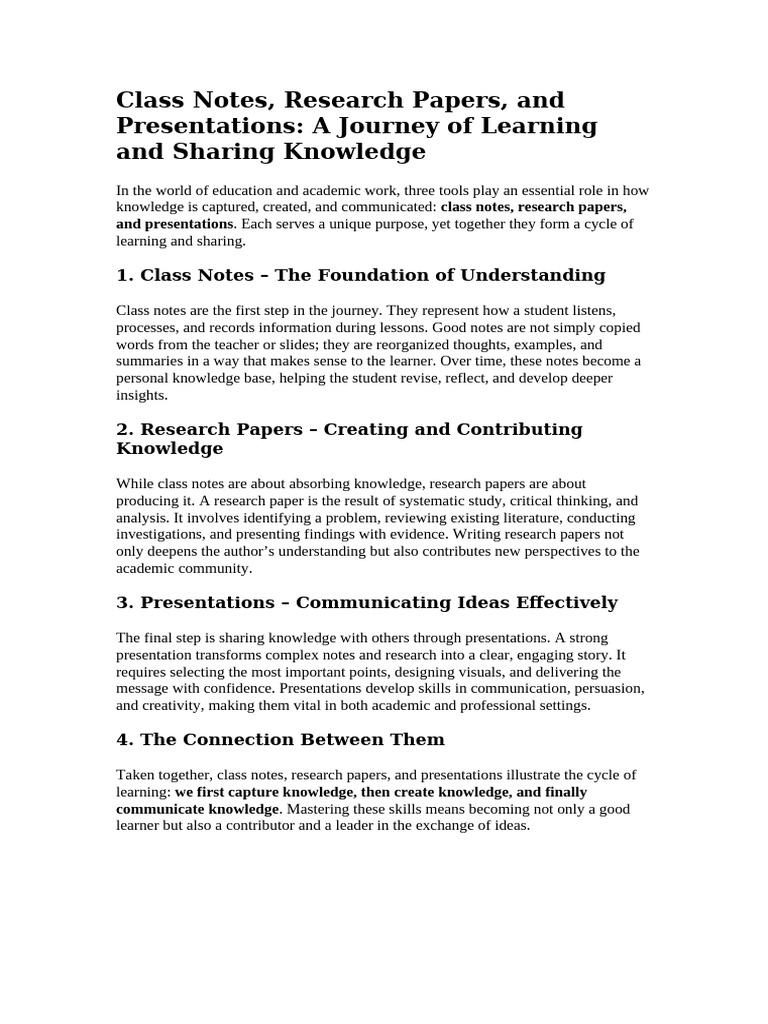 Mastering Class Notes, Research, and Presentations | PDF