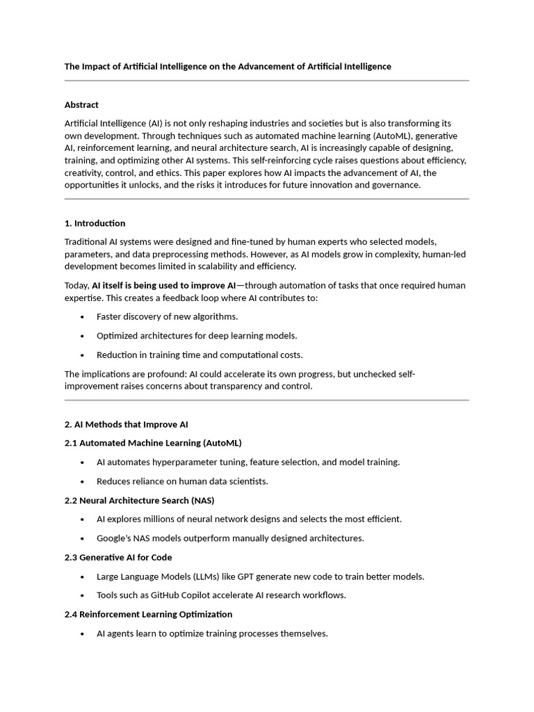 AI's Self-Advancement and Ethical Risks | PDF | Artificial Intelligence ...