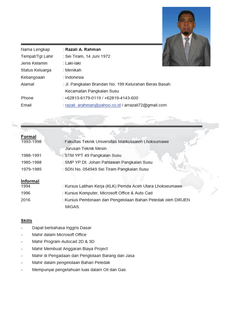 CV Razali A. Rahman | PDF