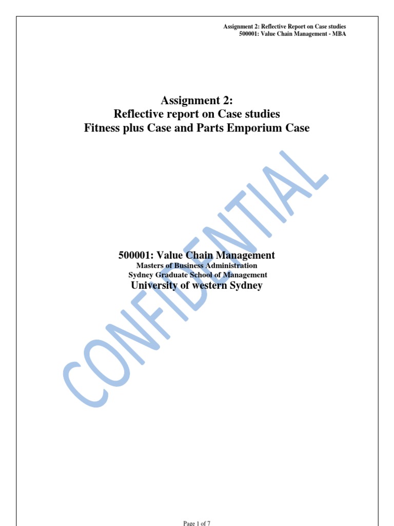 Reflective Report on Fitness Plus Case Study | PDF | Inventory ...