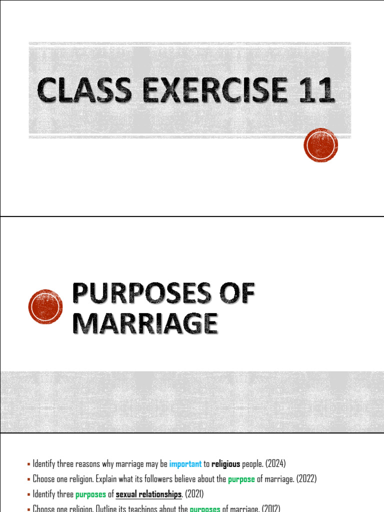 Class Exercise 11 Revised | PDF | Remarriage | Homosexuality