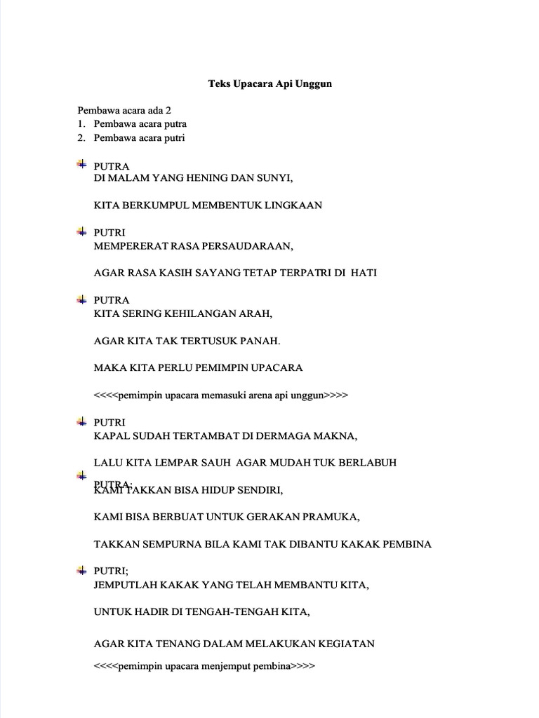 Teks Upacara Api Unggun Pramuka | PDF